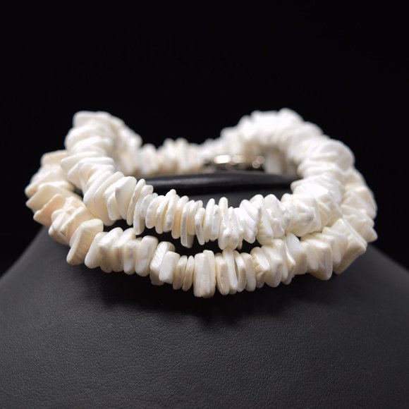 2 Puka Shell Bracelet Chipped Sea Shell 8" Unisex Surf Sand Hula Beach Barrel - Picture 7 of 7